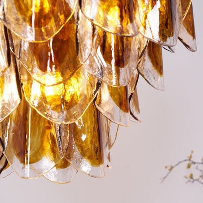 Solviva Modern Glass Chandelier with Adjustable Height & LED Compatibi