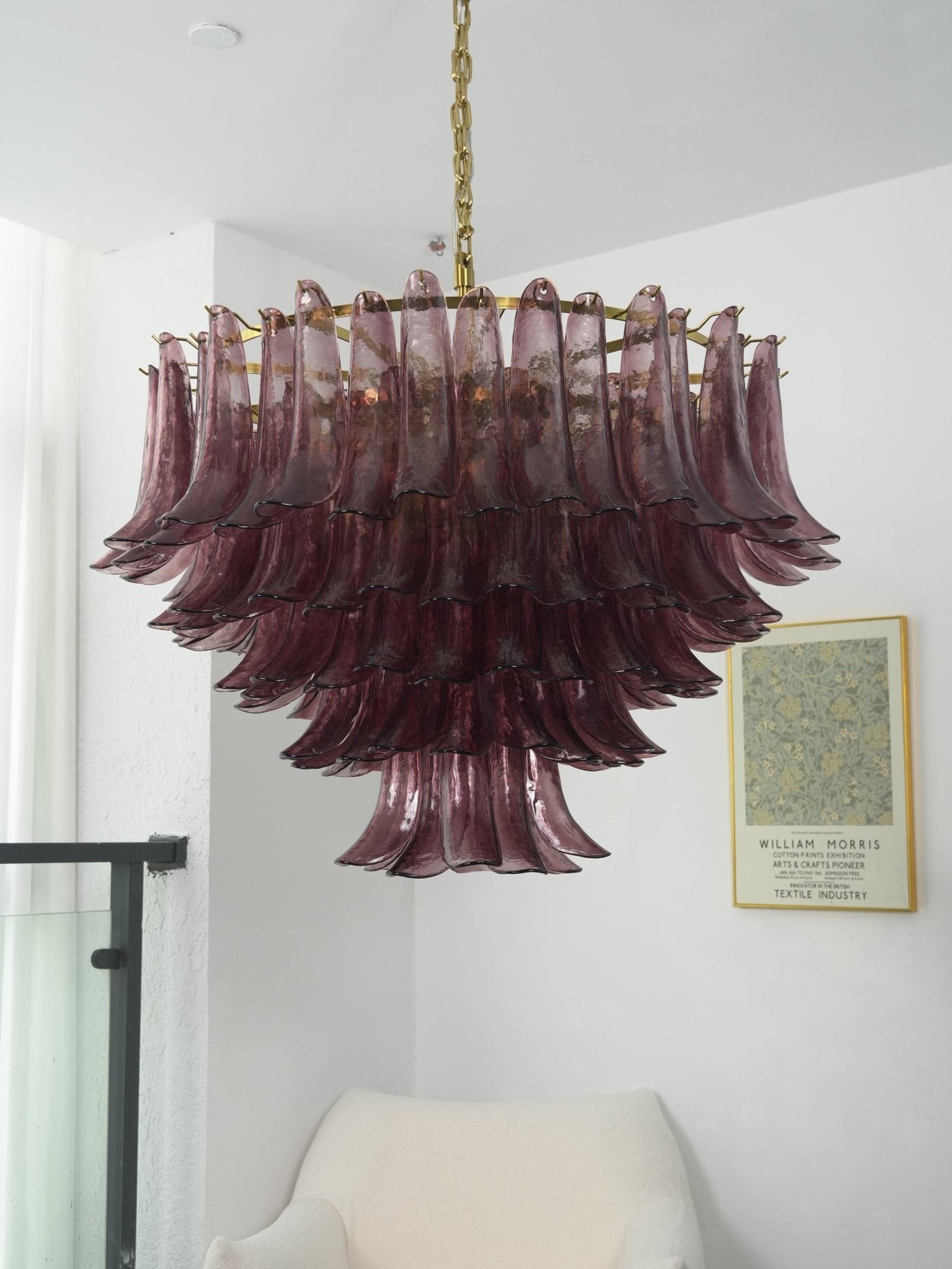 Amethyst Bloom Crystal Chandelier - Elegant Design & Adjustable Height