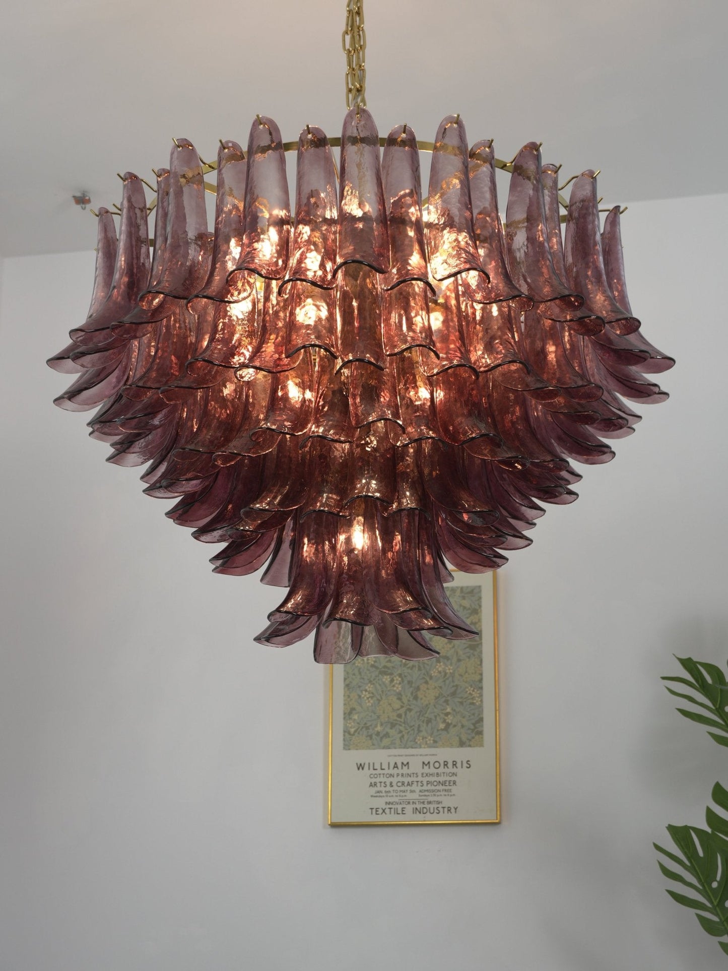 Amethyst Bloom Crystal Chandelier - Elegant Design & Adjustable Height