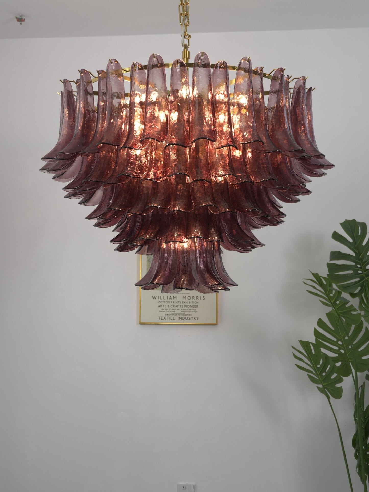 Amethyst Bloom Crystal Chandelier - Elegant Design & Adjustable Height
