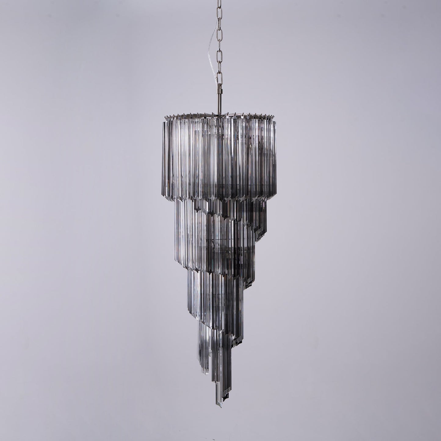 Lucente Noir Spiral Chandelier - Elegant Design with Adjustable Height