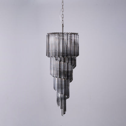 Lucente Noir Spiral Chandelier - Elegant Design with Adjustable Height