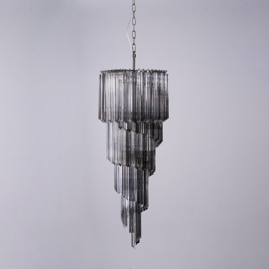 Lucente Noir Spiral Chandelier - Elegant Design with Adjustable Height