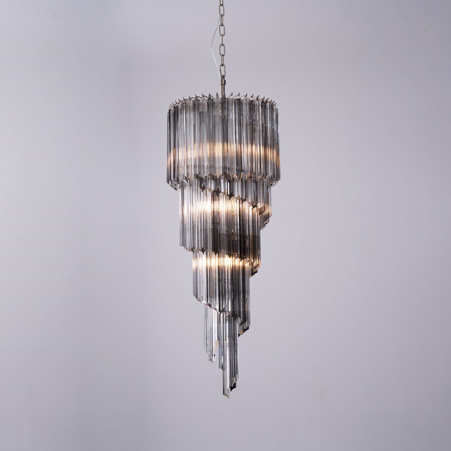 Lucente Noir Spiral Chandelier - Elegant Design with Adjustable Height