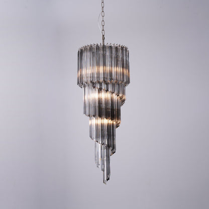 Lucente Noir Spiral Chandelier - Elegant Design with Adjustable Height
