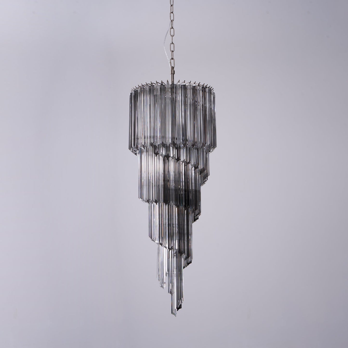 Lucente Noir Spiral Chandelier - Elegant Design with Adjustable Height