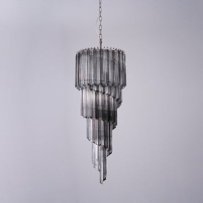 Lucente Noir Spiral Chandelier - Elegant Design with Adjustable Height