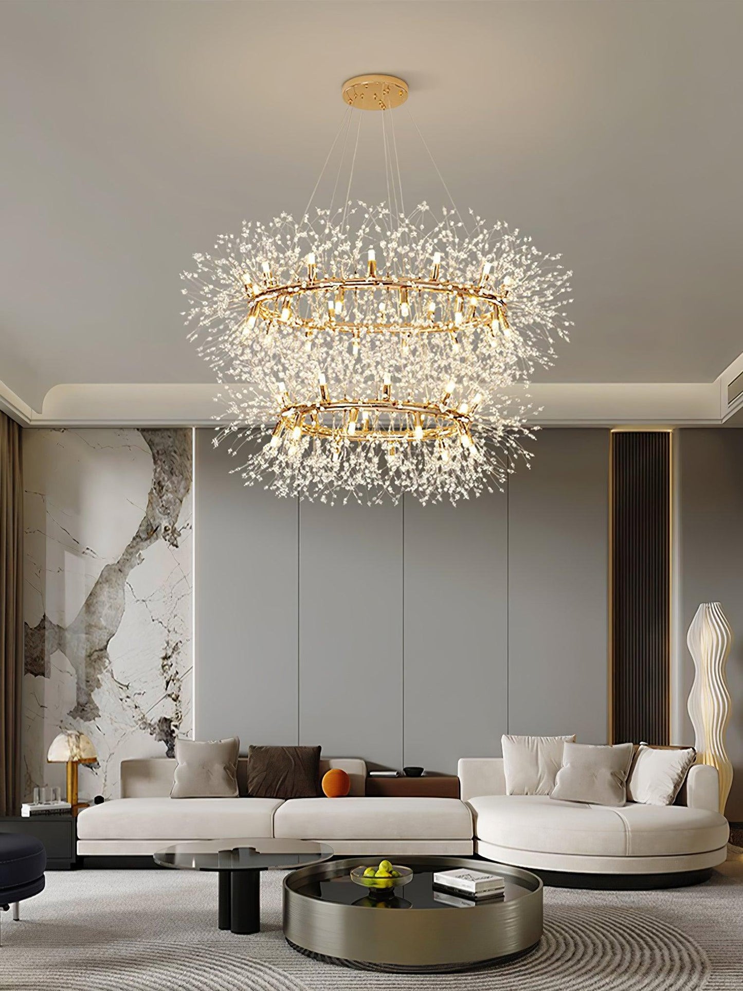 Dandelion Round Chandelier - Elegant Design with Adjustable Height & L