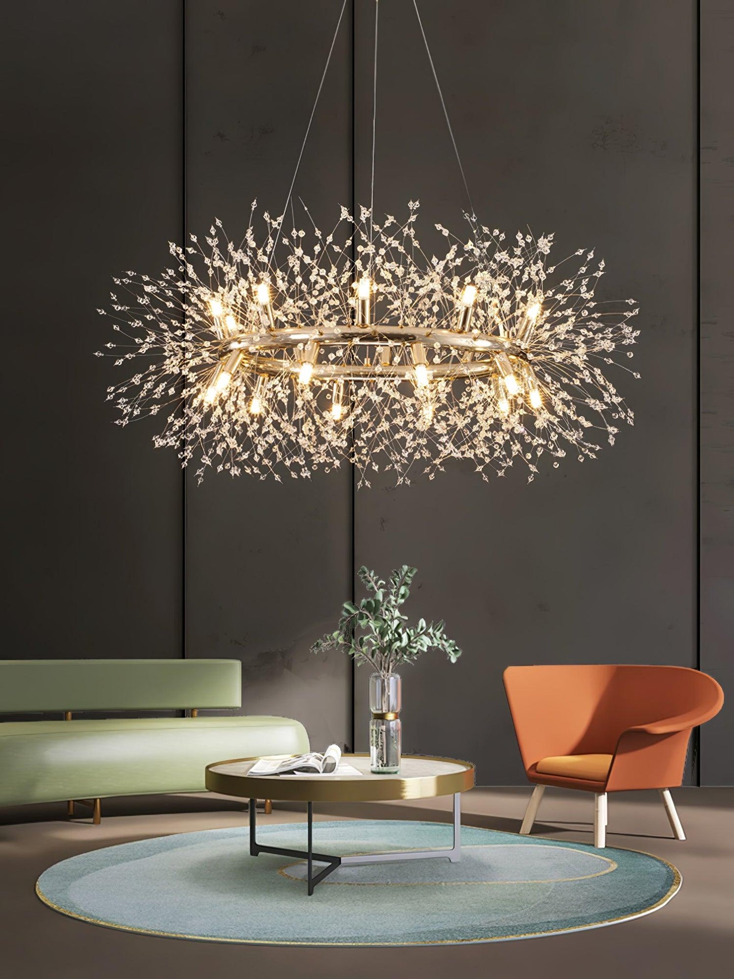 Dandelion Round Chandelier - Elegant Design with Adjustable Height & L