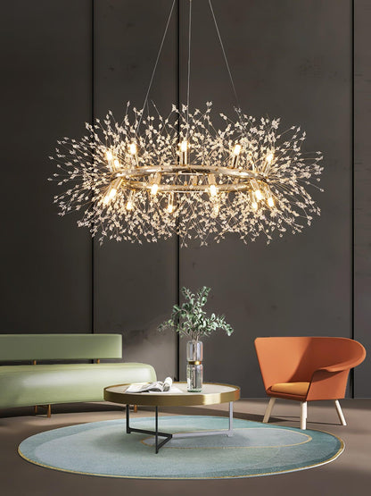 Dandelion Round Chandelier - Elegant Design with Adjustable Height & L