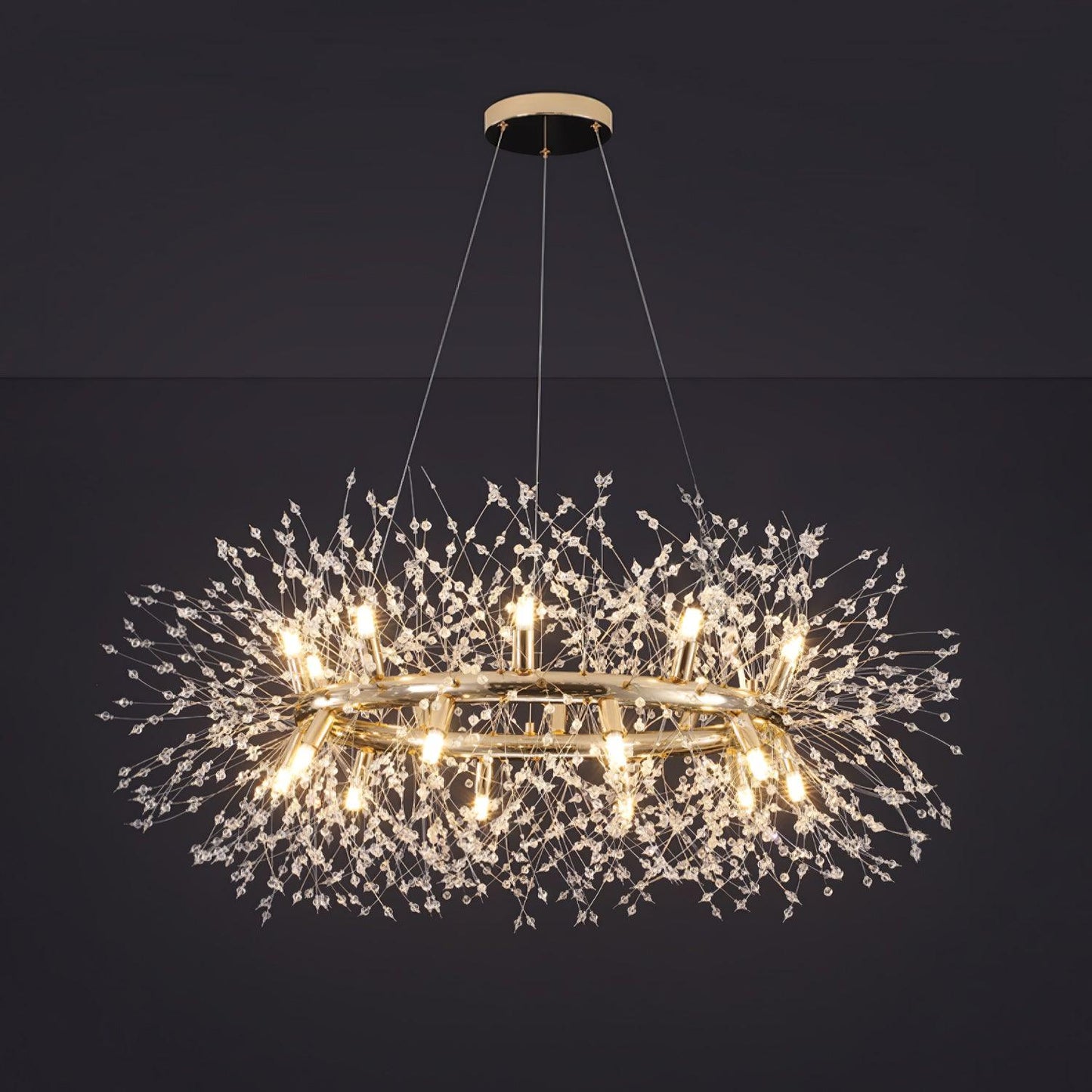 Dandelion Round Chandelier - Elegant Design with Adjustable Height & L