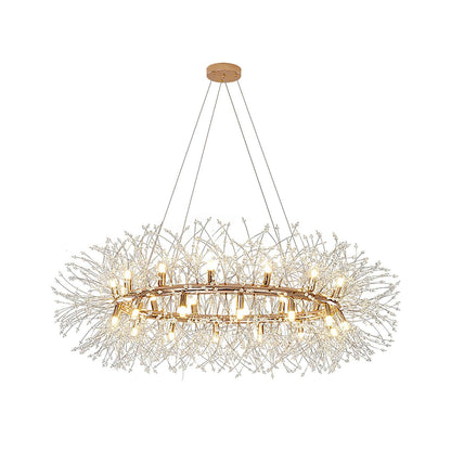 Dandelion Round Chandelier - Elegant Design with Adjustable Height & L