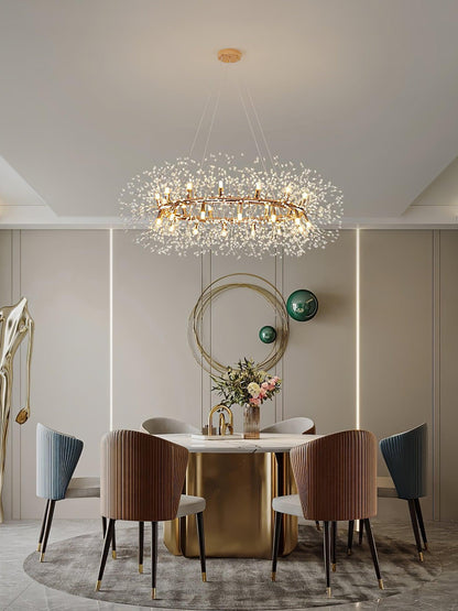 Dandelion Round Chandelier - Elegant Design with Adjustable Height & L