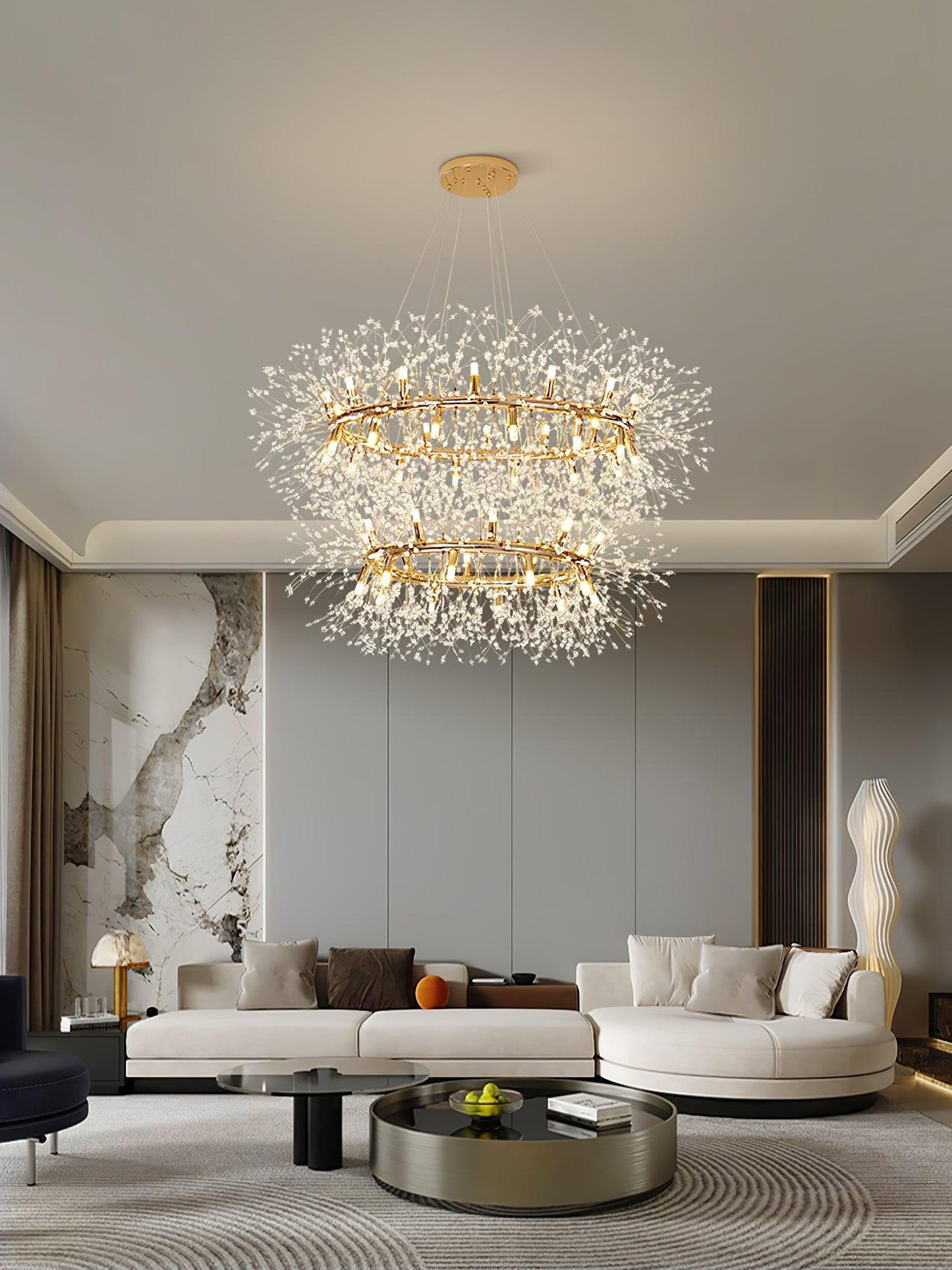 Dandelion Round Chandelier - Elegant Design with Adjustable Height & L