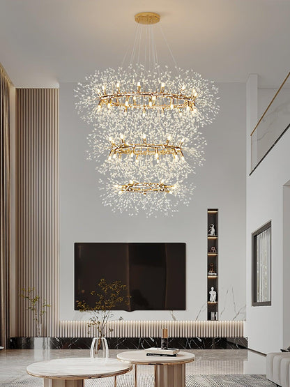 Dandelion Round Chandelier - Elegant Design with Adjustable Height & L