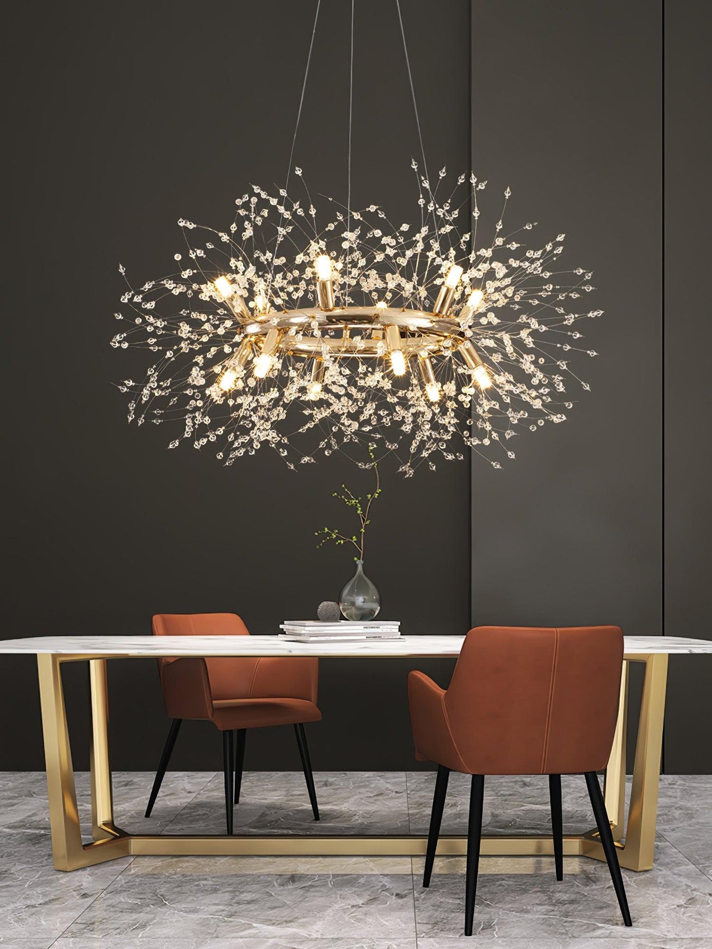 Dandelion Round Chandelier - Elegant Design with Adjustable Height & L