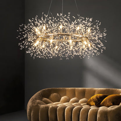 Dandelion Round Chandelier - Elegant Design with Adjustable Height & L
