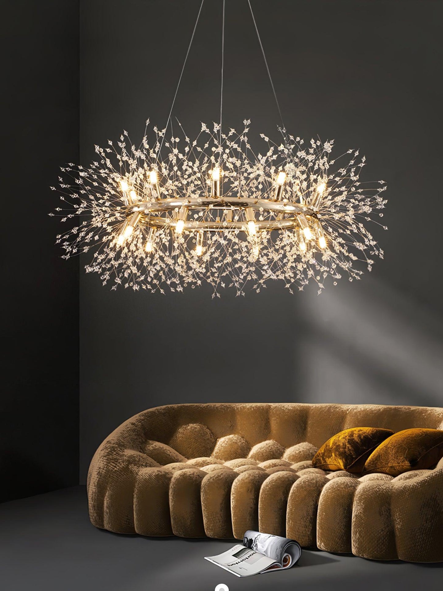 Dandelion Round Chandelier - Elegant Design with Adjustable Height & L