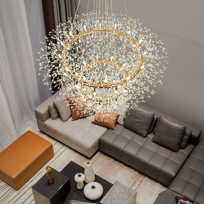 Dandelion Round Chandelier - Elegant Design with Adjustable Height & L