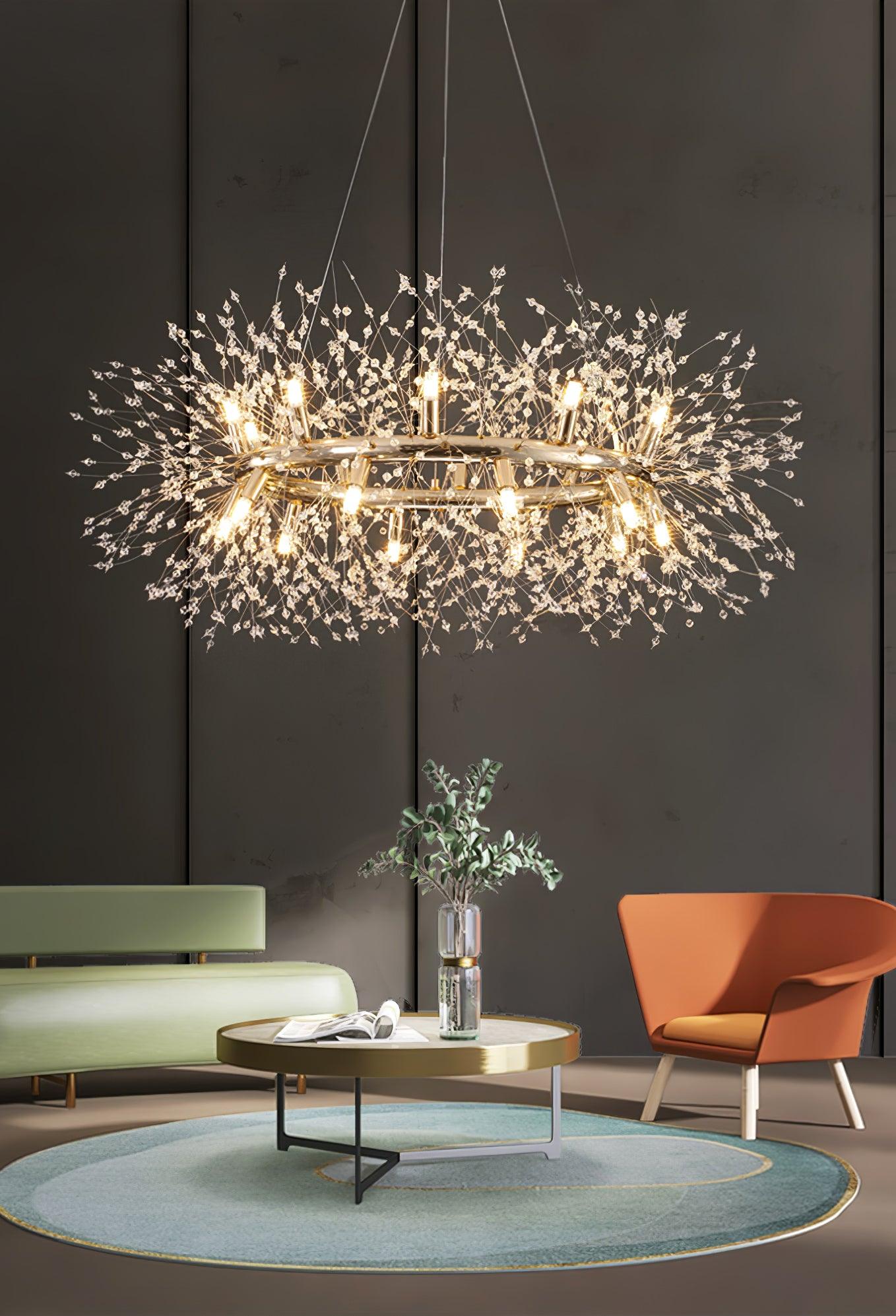 Dandelion Round Chandelier - Elegant Design with Adjustable Height & L