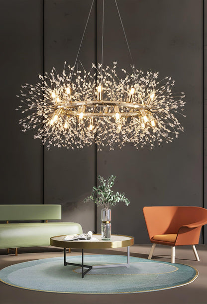 Dandelion Round Chandelier - Elegant Design with Adjustable Height & L