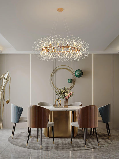 Dandelion Round Chandelier - Elegant Design with Adjustable Height & L