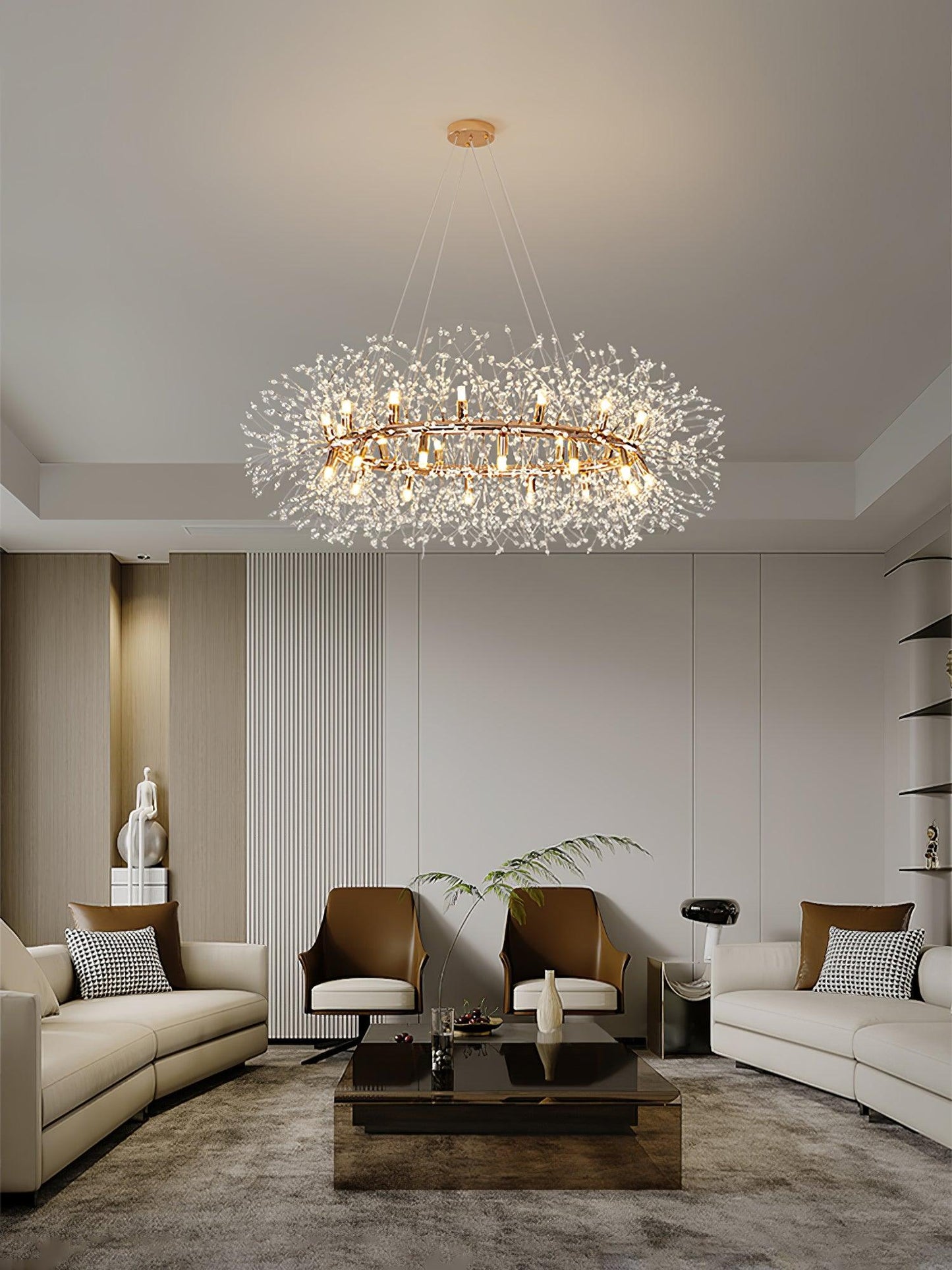Dandelion Round Chandelier - Elegant Design with Adjustable Height & L