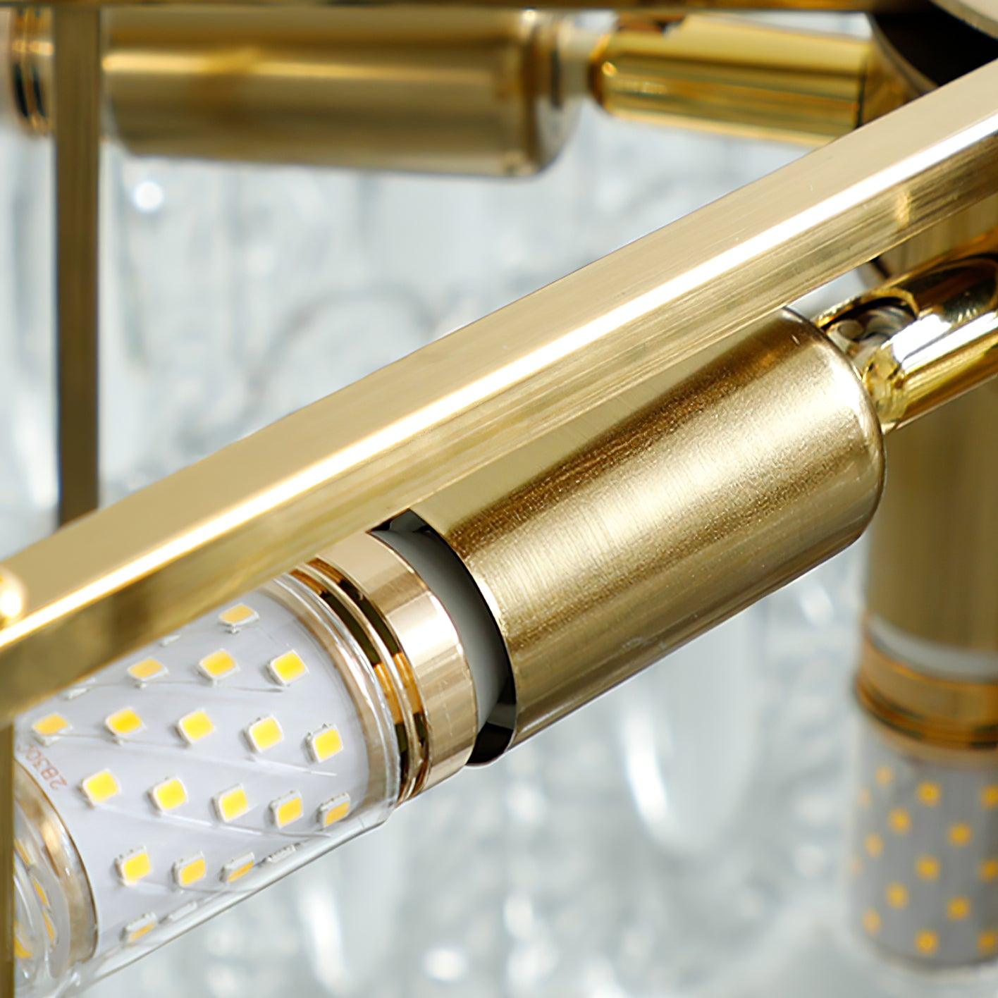 Elegant Round Glass Chandelier with Decorative Patterns & LED Compatib