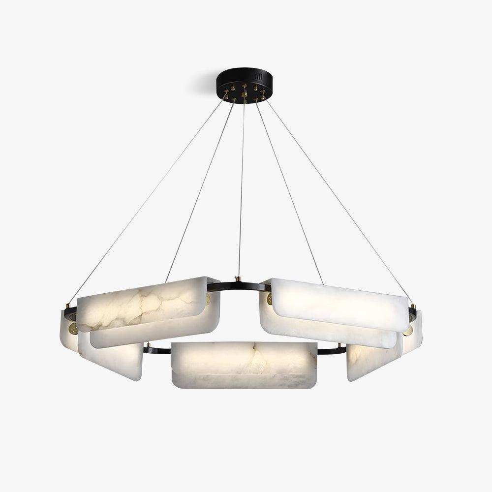 Delia Alabaster Chandelier - Elegant Design with Adjustable Height & L