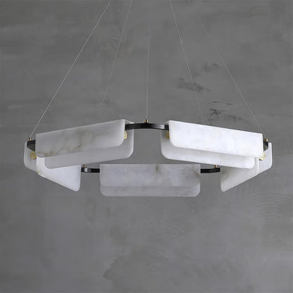 Delia Alabaster Chandelier - Elegant Design with Adjustable Height & L