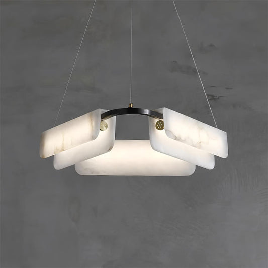Delia Alabaster Chandelier - Elegant Design with Adjustable Height & L