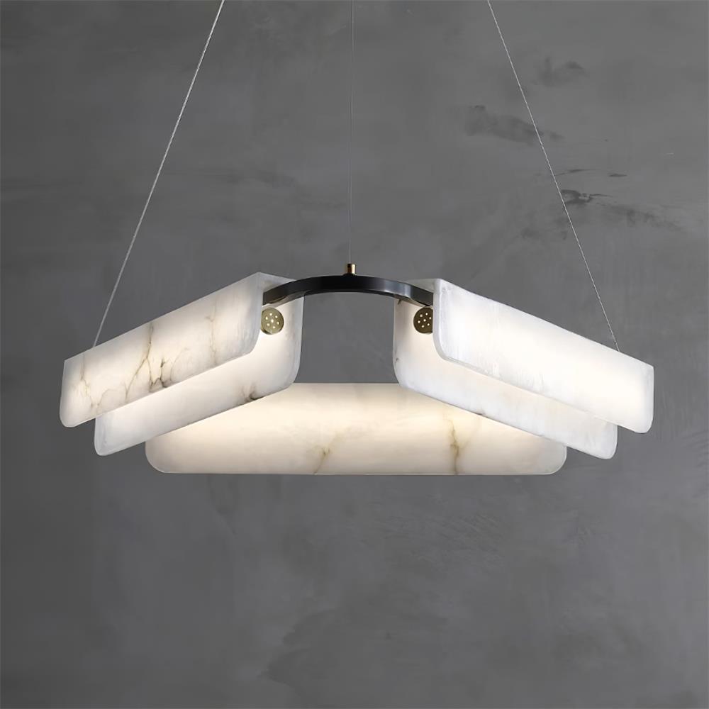 Delia Alabaster Chandelier - Elegant Design with Adjustable Height & L