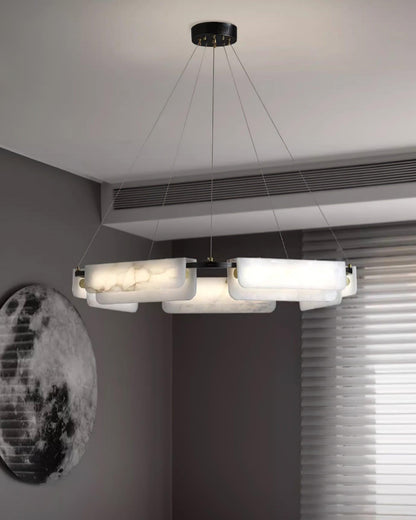 Delia Alabaster Chandelier - Elegant Design with Adjustable Height & L