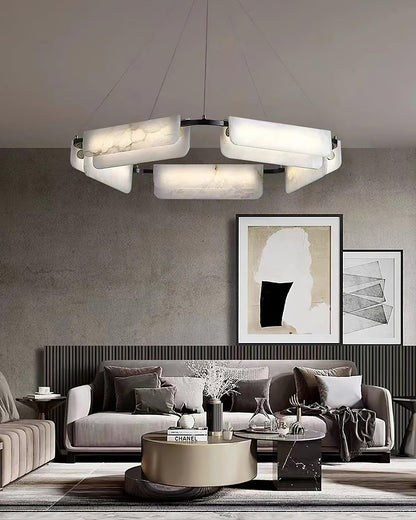 Delia Alabaster Chandelier - Elegant Design with Adjustable Height & L