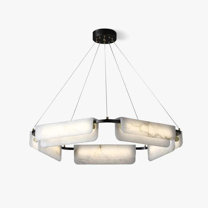 Delia Alabaster Chandelier - Elegant Design with Adjustable Height & L