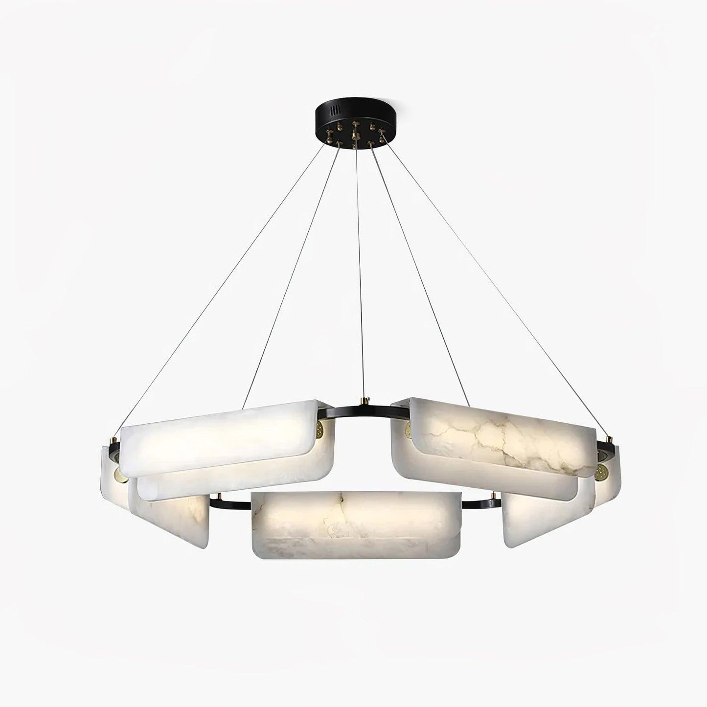 Delia Alabaster Chandelier - Elegant Design with Adjustable Height & L