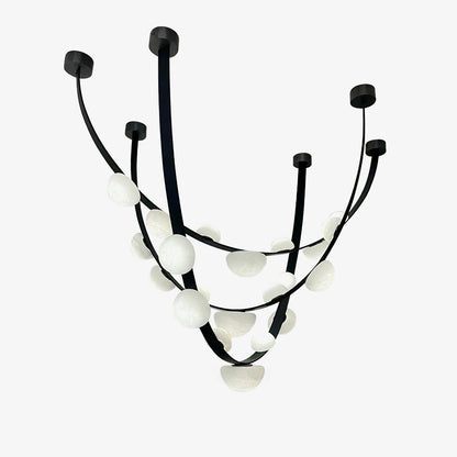 Dew Drops Alabaster Chandelier - Elegant Design with Adjustable Height