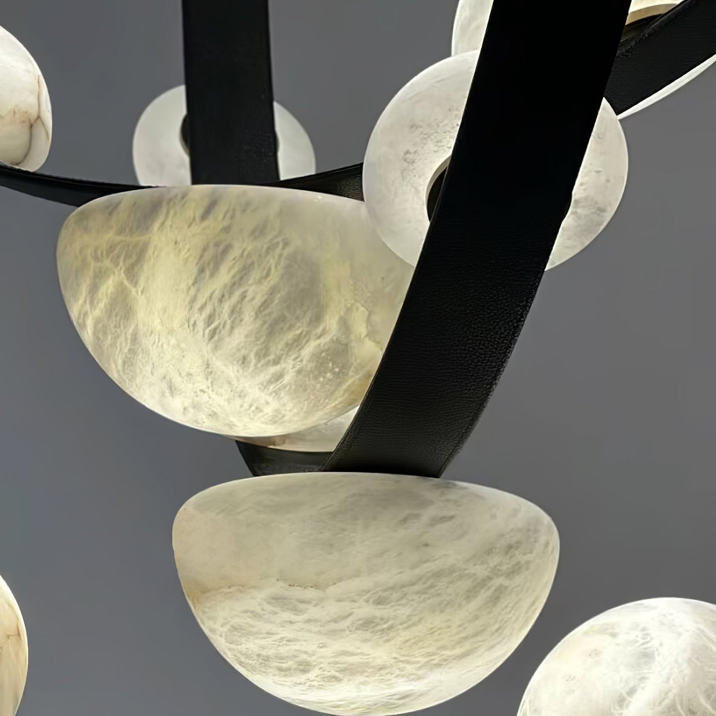 Dew Drops Alabaster Chandelier - Elegant Design with Adjustable Height