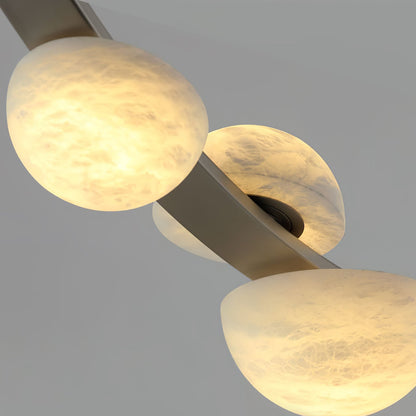Dew Drops Alabaster Chandelier - Elegant Design with Adjustable Height