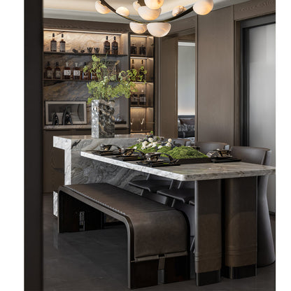 Dew Drops Alabaster Chandelier - Elegant Design with Adjustable Height