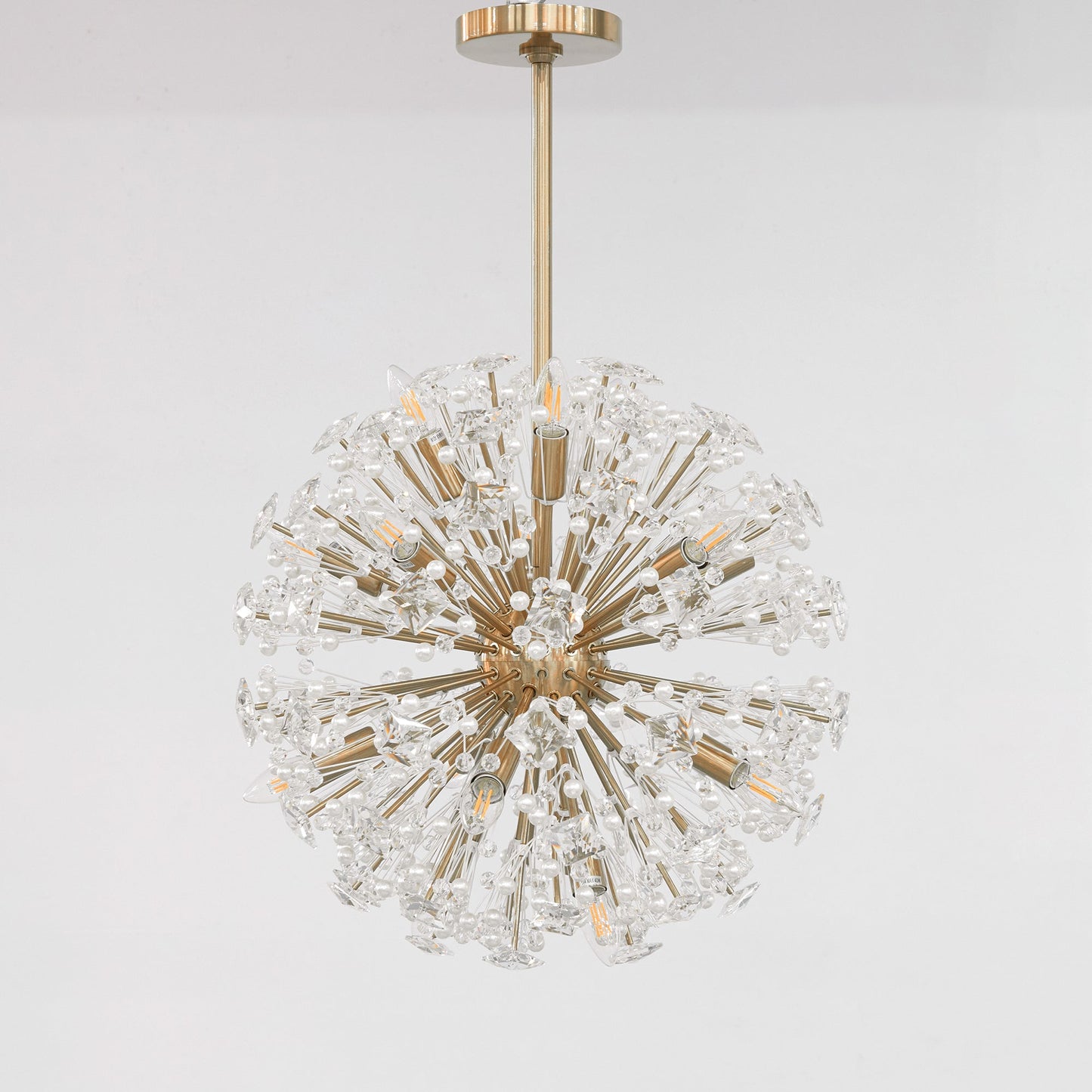 Dickinson Chandelier - Elegant Crystal Design with Adjustable Height