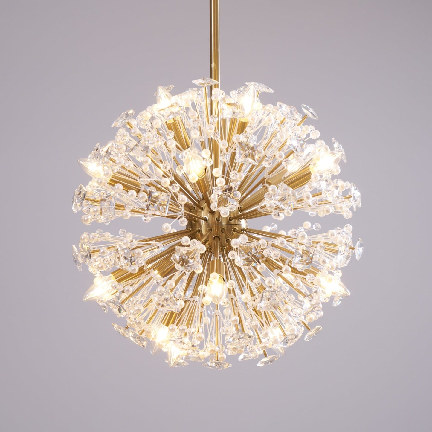 Dickinson Chandelier - Elegant Crystal Design with Adjustable Height