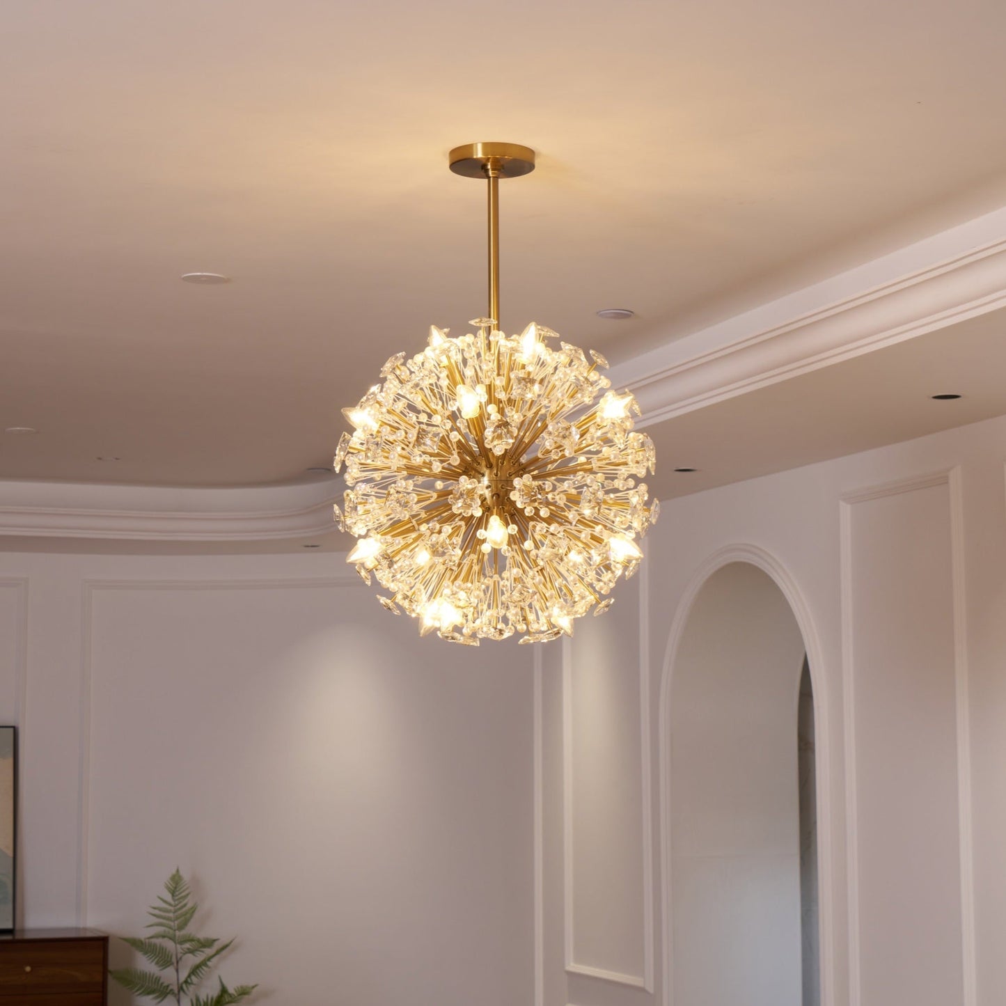 Dickinson Chandelier - Elegant Crystal Design with Adjustable Height