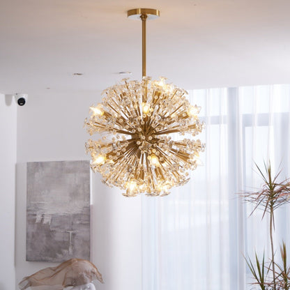 Dickinson Chandelier - Elegant Crystal Design with Adjustable Height