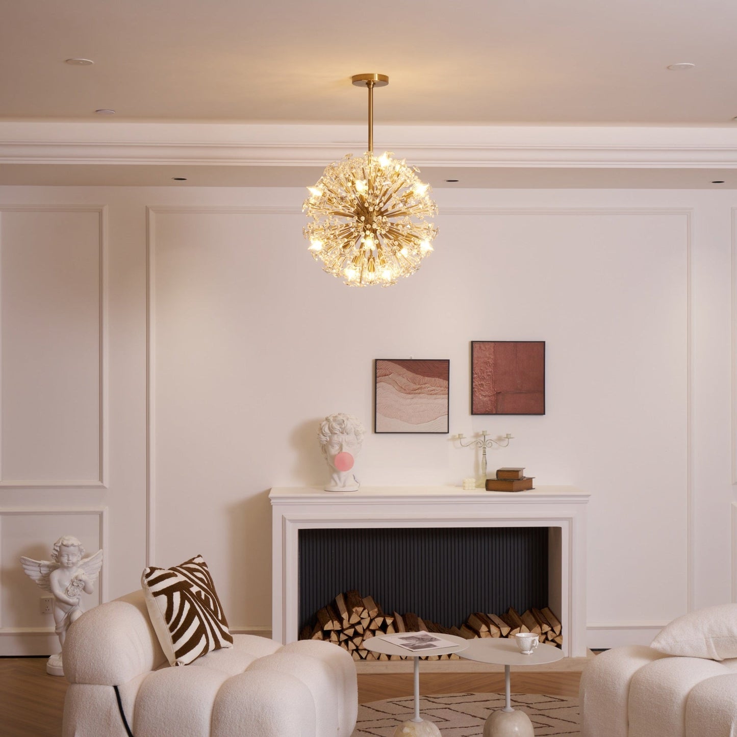 Dickinson Chandelier - Elegant Crystal Design with Adjustable Height