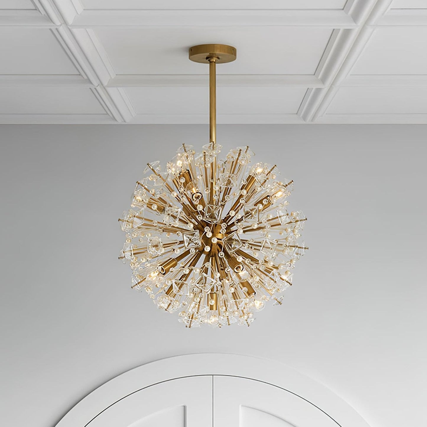 Dickinson Chandelier - Elegant Crystal Design with Adjustable Height