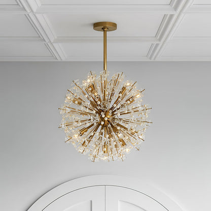 Dickinson Chandelier - Elegant Crystal Design with Adjustable Height
