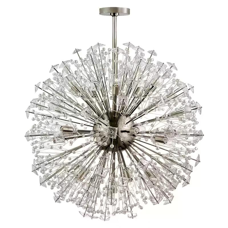 Dickinson Chandelier - Elegant Crystal Design with Adjustable Height