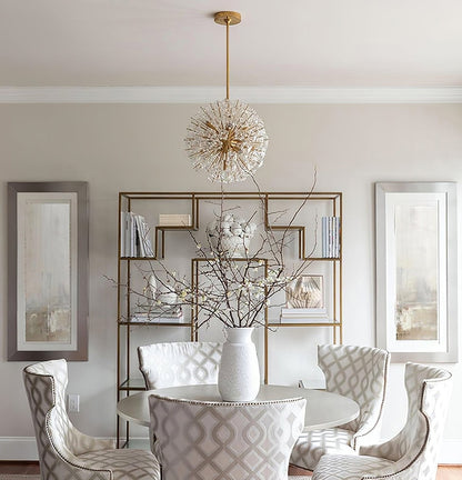 Dickinson Chandelier - Elegant Crystal Design with Adjustable Height