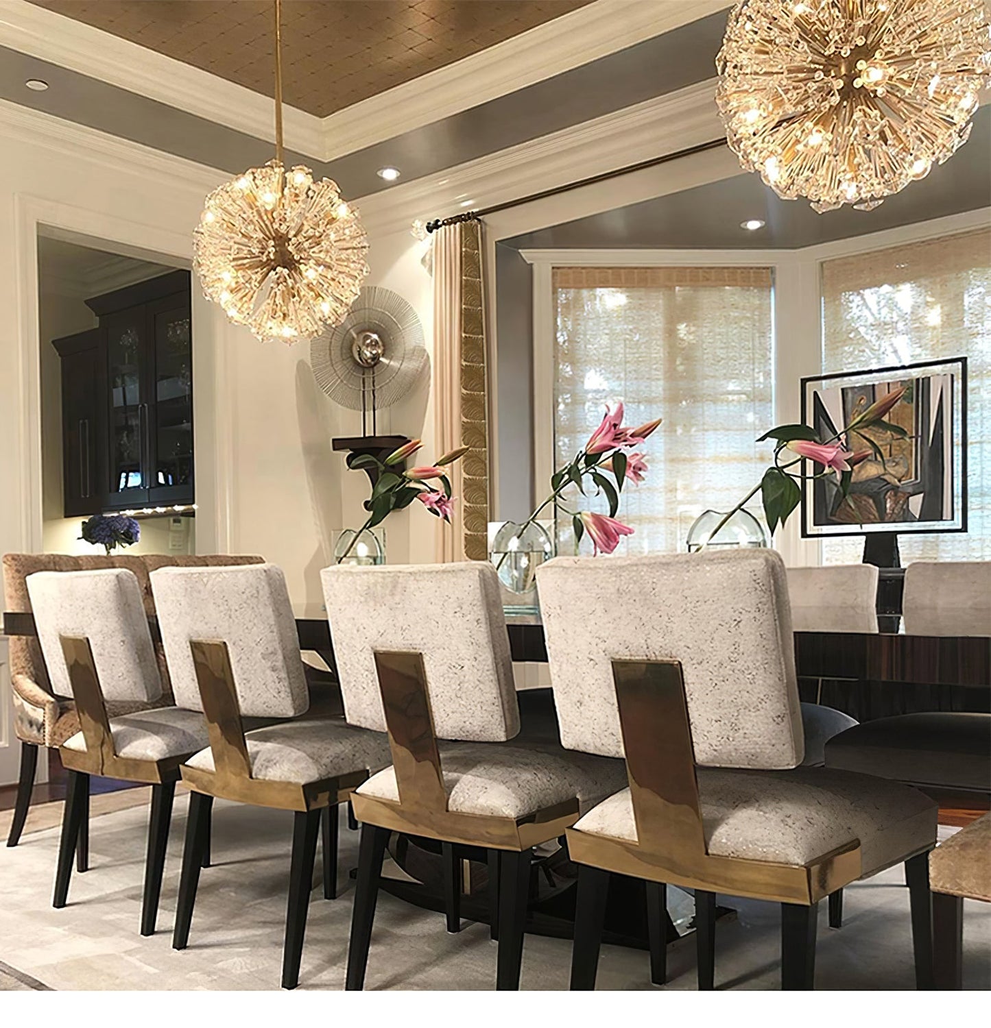 Dickinson Chandelier - Elegant Crystal Design with Adjustable Height
